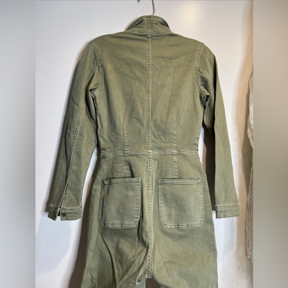 Free People Lennox Denim Fitted Jumpsuit coverall S - Picture 6 of 7